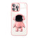 iPhone 11 Pro Max Electroplating PC Astronaut Holder Phone Case with Lens Film - Pink