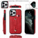 iPhone 11 Pro Max Wristband Kickstand Wallet Leather Phone Case  - Red
