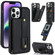 iPhone 11 Pro Max Wristband Vertical Flip Wallet Back Cover Phone Case - Black