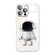 iPhone 11 Pro Max Electroplating PC Astronaut Holder Phone Case with Lens Film - Silver