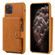 iPhone 11 Pro Max Buckle Zipper Shockproof Protective Case with Holder & Card Slots & Wallet & Lanyard & Photos Frames - Brown