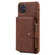 iPhone 11 Pro Max Zipper Shockproof Protective Case with Card Slots & Bracket & Photo Holder & Wallet Function - Coffee