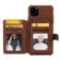 iPhone 11 Pro Max Zipper Shockproof Protective Case with Card Slots & Bracket & Photo Holder & Wallet Function - Coffee