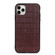 iPhone 11 Pro Max Crocodile Texture Leather Protective Case  - Brown