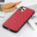 iPhone 11 Pro Max Ostrich Texture Genuine Leather Protective Case  - Red
