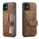 iPhone 11 Pro Max JEEHOOD RFID Blocking Anti-Theft Wallet Phone Case  - Brown