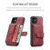 iPhone 11 Pro Max JEEHOOD RFID Blocking Anti-Theft Wallet Phone Case  - Red