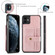 iPhone 11 Pro Max JEEHOOD RFID Blocking Anti-Theft Wallet Phone Case  - Pink