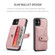 iPhone 11 Pro Max JEEHOOD RFID Blocking Anti-Theft Wallet Phone Case  - Pink