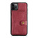 iPhone 11 Pro Max JEEHOOD Retro Magnetic Detachable Protective Case with Wallet & Card Slot & Holder  - Red