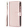 iPhone 11 Pro Max 9 Card Slots Zipper Wallet Leather Flip Phone Case - Rose Gold