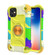 iPhone 11 Pro Max Shockproof Silicone + PC Protective Case with Dual-Ring Holder  - Colorful Yellow Green