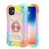 iPhone 11 Pro Max Shockproof Silicone + PC Protective Case with Dual-Ring Holder  - Colorful Rose Gold