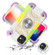 iPhone 11 Pro Max Shockproof Silicone + PC Protective Case with Dual-Ring Holder  - Colorful Beige