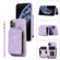 iPhone 11 Pro Max Zipper Card Bag Back Cover Phone Case - Purple