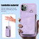 iPhone 11 Pro Max Zipper Card Bag Back Cover Phone Case - Purple