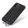 iPhone 11 Pro Max Top Layer Cowhide Shockproof Protective Case with Wrist Strap Bracket - Black