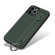 iPhone 11 Pro Max Top Layer Cowhide Shockproof Protective Case with Wrist Strap Bracket - Green