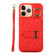 iPhone 11 Pro Max Horizontal Card Bag Ring Holder Phone Case with Dual Lanyard - Red