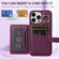 iPhone 11 Pro Max Horizontal Card Bag Ring Holder Phone Case with Dual Lanyard - Dark Purple