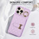 iPhone 11 Pro Max Horizontal Card Bag Ring Holder Phone Case with Dual Lanyard - Purple