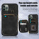 iPhone 11 Pro Max Zipper Card Bag Back Cover Phone Case - Black