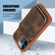 iPhone 11 Pro Max Zipper Card Bag Back Cover Phone Case - Brown