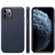 iPhone 11 Pro Max Lamb Grain PU Back Cover Phone Case - Navy Blue
