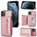 iPhone 11 Pro Max Zipper Card Holder Phone Case  - Rose Gold