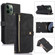 iPhone 11 Pro Max Dream 9-Card Wallet Zipper Bag Leather Phone Case - Black