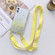 iPhone 11 Pro Max Gradient Glitter Powder Epoxy TPU Thickened Acrylic Shockproof Case with Wide Neck Lanyard  - Yellow