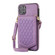 iPhone 11 Pro Max Rhombic Texture RFID Phone Case with Lanyard & Mirror - Purple