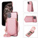 iPhone 11 Pro Max Rhombic Texture RFID Phone Case with Lanyard & Mirror - Rose Gold
