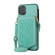 iPhone 11 Pro Max Rhombic Texture RFID Phone Case with Lanyard & Mirror - Mint Green