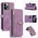 iPhone 11 Pro Max Dream 9-Card Wallet Zipper Bag Leather Phone Case - Purple