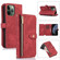 iPhone 11 Pro Max Dream 9-Card Wallet Zipper Bag Leather Phone Case - Red