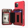 iPhone 11 Pro Max Zipper Wallet Card Bag PU Back Case  - Red