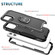 3 in 1 PC + TPU Phone Case with Ring Holder iPhone 11 Pro Max - Black