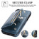 iPhone 11 Pro Max Zipper Wallet Bag PU Back Cover Shockrpoof Phone Case with Holder & Card Slots & Wallet  - Blue