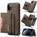 DG.MING M2 Series 3-Fold Multi Card Bag Back Cover Shockproof Case with Wallet & Holder Function iPhone 11 Pro Max - Coffee