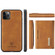 DG.MING M2 Series 3-Fold Multi Card Bag Back Cover Shockproof Case with Wallet & Holder Function iPhone 11 Pro Max - Brown