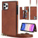 iPhone 11 Pro Max Cross-body Square Double Buckle Flip Card Bag TPU+PU Case with Card Slots & Wallet & Photo & Strap  - Brown