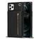 iPhone 11 Pro Max Cross-body Zipper Square TPU+PU Back Cover Case with Holder & Card Slots & Wallet & Strap  - Black