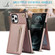 iPhone 11 Pro Max Cross-body Zipper Square TPU+PU Back Cover Case with Holder & Card Slots & Wallet & Strap  - Rose Gold