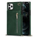 iPhone 11 Pro Max Cross-body Zipper Square TPU+PU Back Cover Case with Holder & Card Slots & Wallet & Strap  - Green