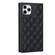 iPhone 11 Pro Max Grid Texture Lanyard Zipper Leather Phone Case - Black
