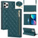 iPhone 11 Pro Max Grid Texture Lanyard Zipper Leather Phone Case - Green