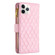 iPhone 11 Pro Max Diamond Lattice Zipper Wallet Leather Flip Phone Case  - Pink