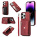 iPhone 11 Pro Max Zipper RFID Card Slot Phone Case with Short Lanyard - Red