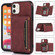 Three-fold Leather Phone Case with Card Slot & Wallet & Holder iPhone 11 Pro Max - Wine Red